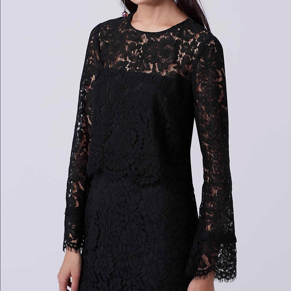 Diane Von Furstenberg Yeva Lace Blouse Crop Top